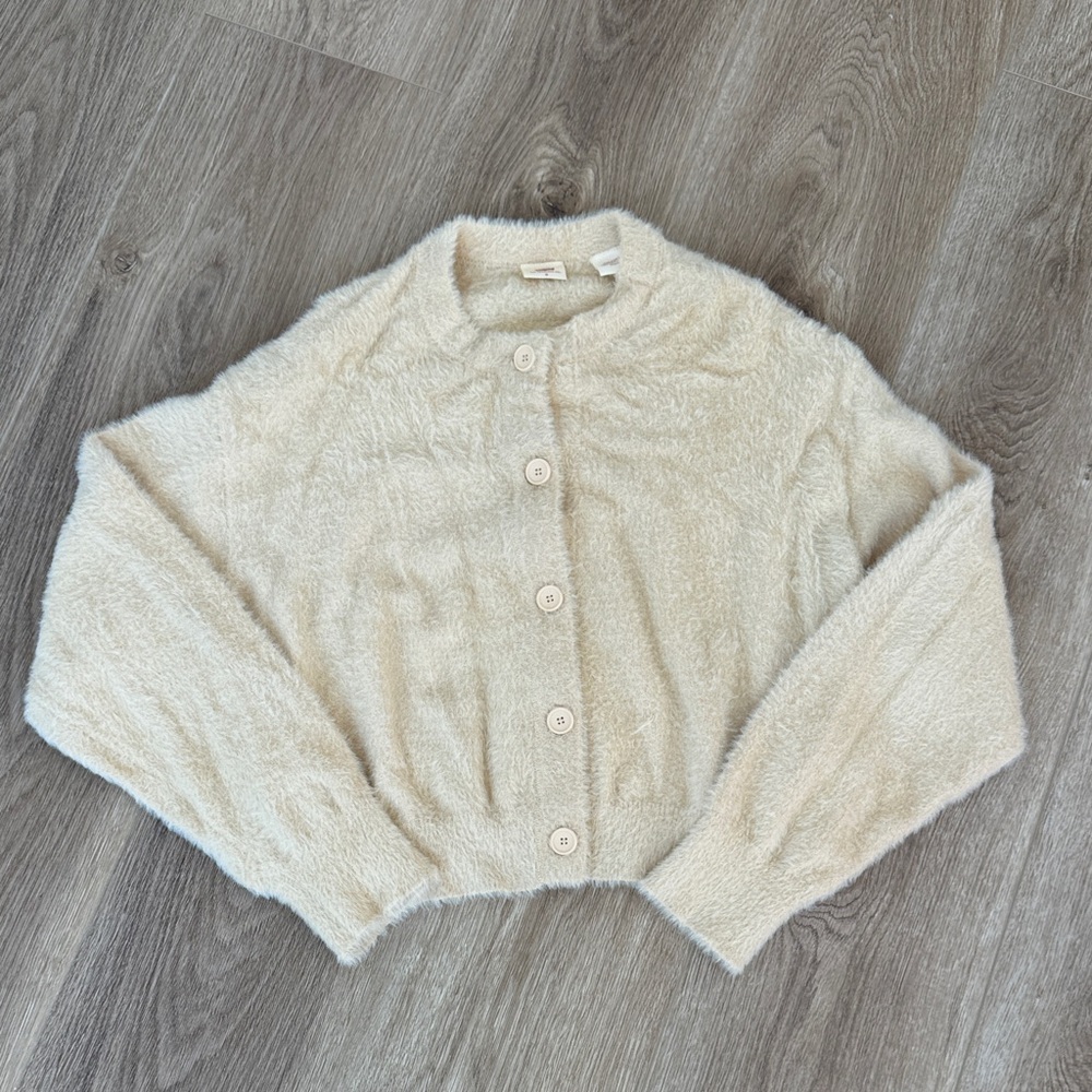 Levi's Cream Fuzzy Knit Sweater